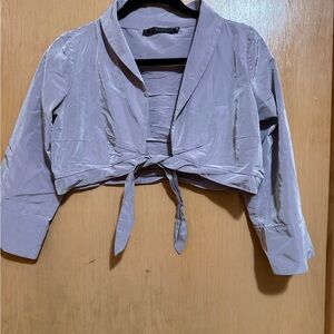 Chic Lavender Tie-Front Top